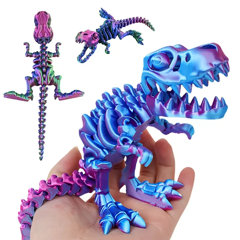 3D Printed Dragon Dinosaur Model Joints Can Move Freely Desktop Craft Ornament Gifts for Kids For Landscaping Decoration