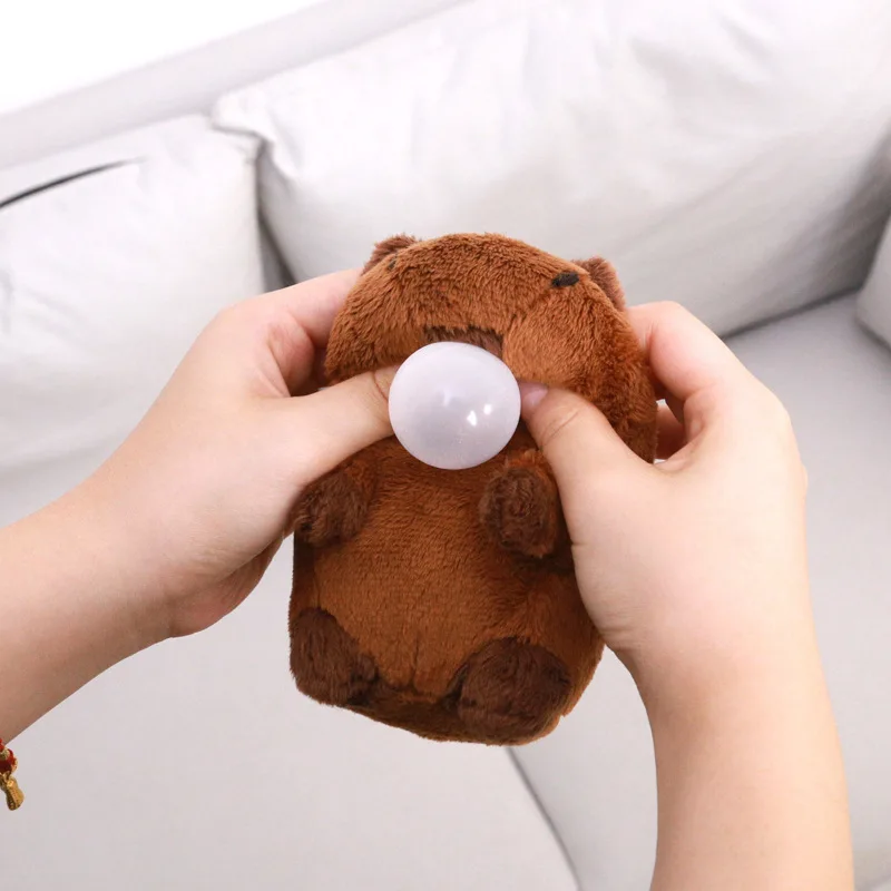 Niedlicher Dekompressions-Capybara-Spucken von Blasen, Wasser, Delphin, Plüschpuppe, Schultaschenanhänger, Capybara-Schlüsselanhänger