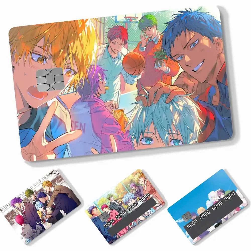 Anime Kuroko No Basket  4pcs Credit Card Skin Stickers Suitable for Bank Debit Subway Bus Transit Pass Decorative Cover