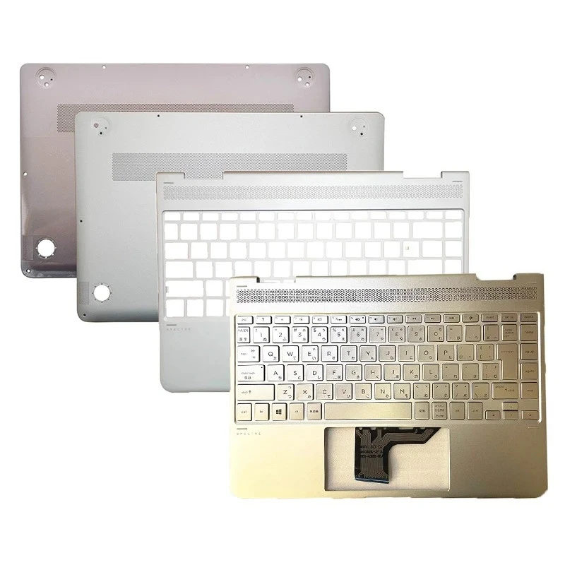 New Japanese Laptop Keyboard For HP Spectre X360 13-AC 13-W 13-W021TU TPN-Q178 Palmrest Top Cover Silver Bottom Base Case