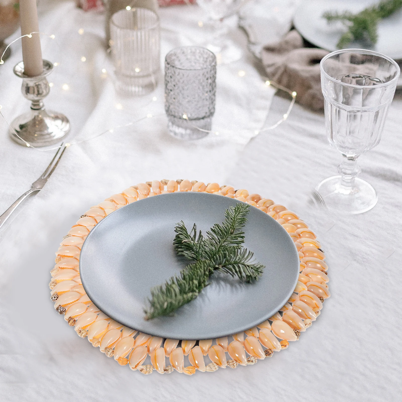 

Shell Craft Coasters Insulation Cup Mat Unique Beach Drink Non Slip Mug Table Decor Home Art Kitchen Bar