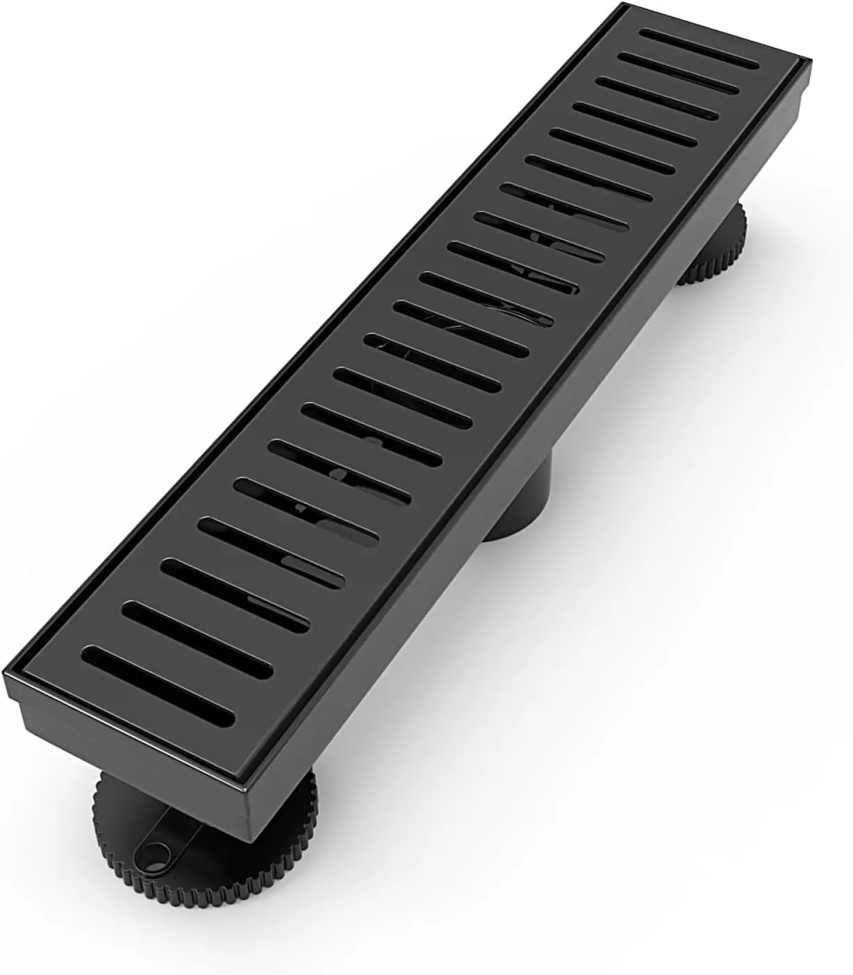 

12-Inch Rectangular Floor Drain Capsule Pattern Cover SUS304 Stainless Steel CUPC Certified Matte Black Linear Shower Drain