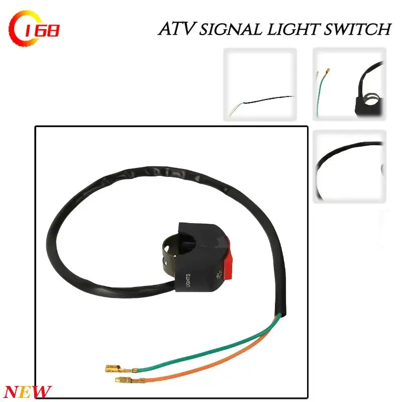 22mm ON/OFF Motorcycle Switch Push Button 12V Button Connector Handlebar Switch for ATV Electronic Bike Scooter Motorbike