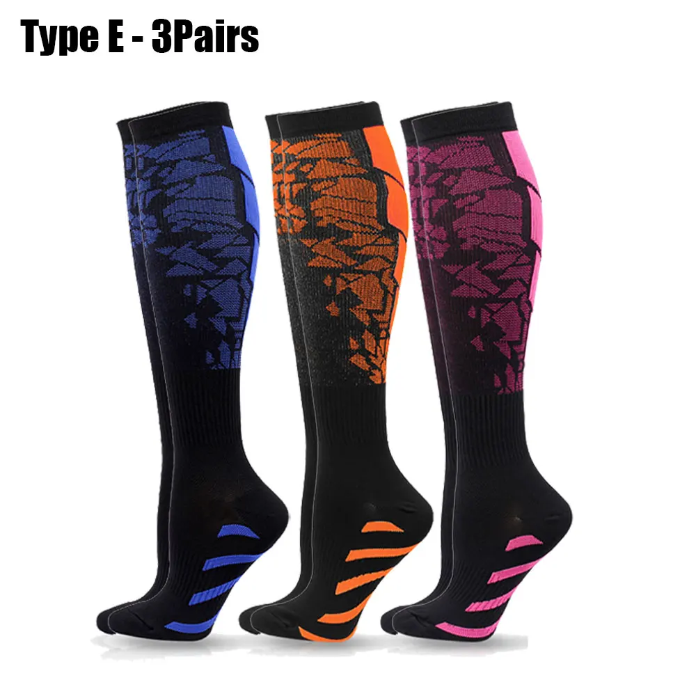 1/3/6 paar Sport Compressiekousen Verpleging Dames en Heren Kousen Verpleging Wandelen Reizen Vliegsokken Hardlopen Fitness Sokken