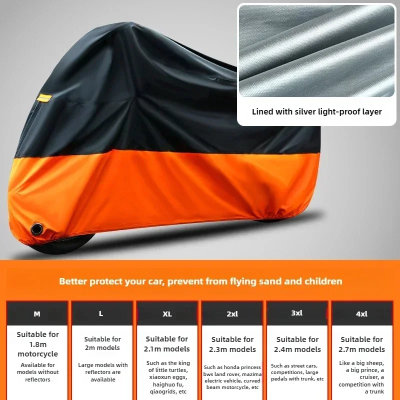 Motorrad Dicke 190T Wasserdichte Universal Outdoor Uv Elektrische Fahrrad Schutz Motorrad Staub Regen Sonnenschutz Abdeckung für Alle Saison