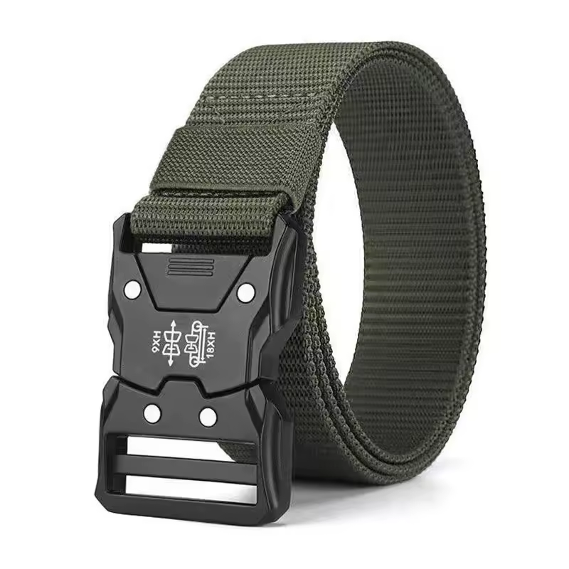 Red Ears Plastic buckle tactical belt men's multifunctional military fan canvas belt outdoor faux nylon training waist belt - Image 25