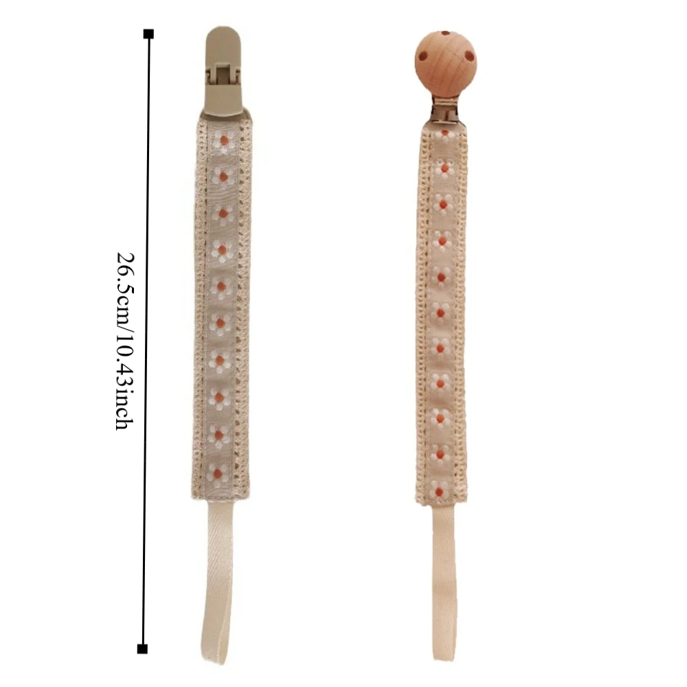 에스닉 스타일 아기 천으로 된 젖꼭지 체인 꽃 나무 클립 노리개 홀더 더미 클립 Teether 장난감 스트랩 젖꼭지 홀더 클립