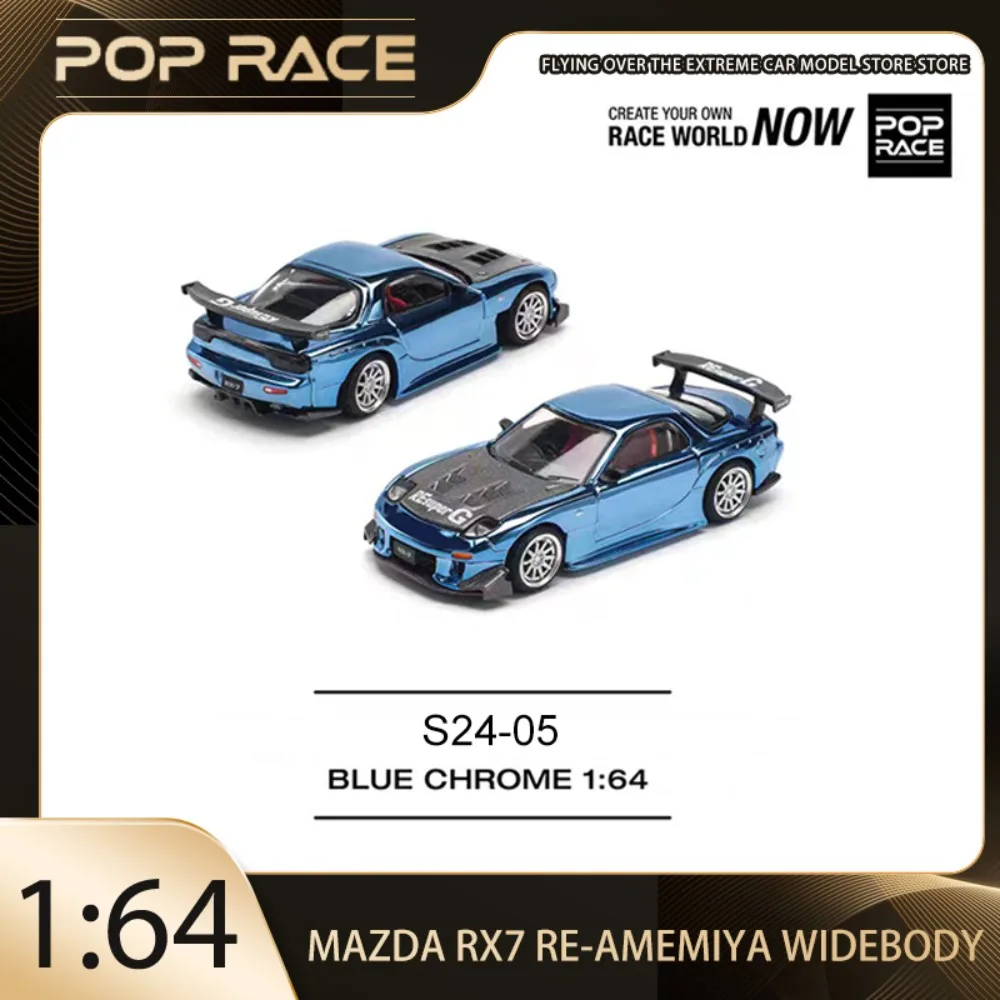 

POP RACE 1/64 MAZDA RX7 RE-AMEMIYA WIDEBODY сплав Премиум литая под давлением модель автомобиля игрушки Коллекционная деталь дисплея