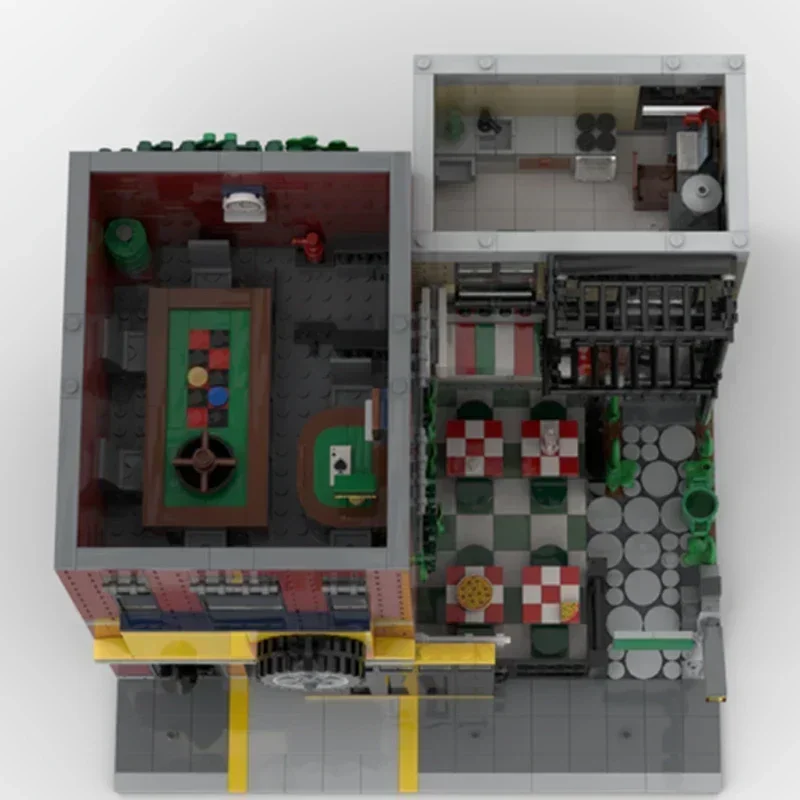 

Moc Building Blocks Modular Street View Tuning Workshop Technical Bricks DIY Assembly Construction Toys For Childr Holiday Gifts