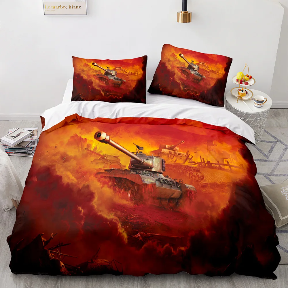 

Armored Tank Duvet Cover Fighter Bedding Sets For Bedroom Decor Boys Teens Military Queen King Full Size Polyester Quilt Cover