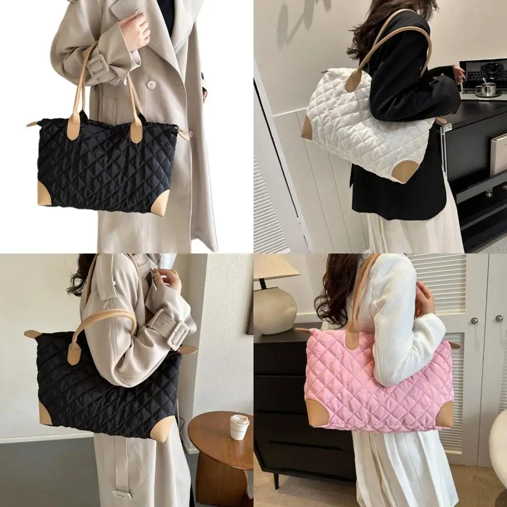 

X90D Shopping Bag Large Capacity Handbag for Women Fashion Bags Quilted Underarm Bag