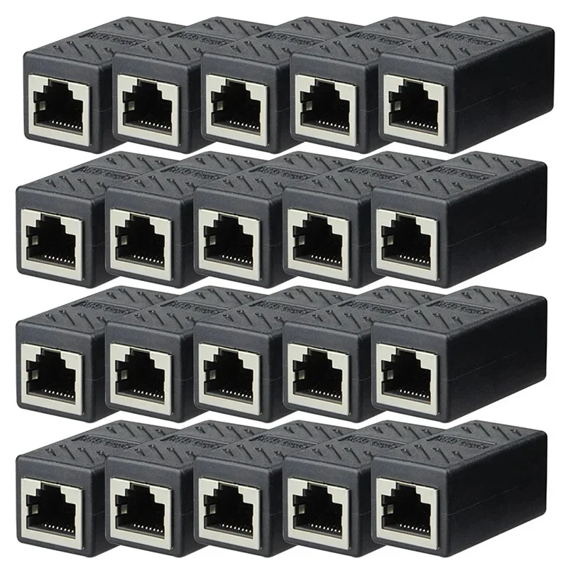 1/5/10/20PCS RJ45 Coupler Ethernet Extender 1000Mbps LAN Connector Cat6/Cat5e Ethernet Cable Extender Adapter Female to Female