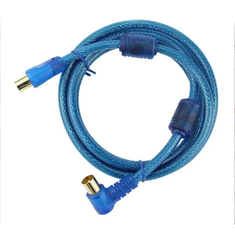 

High Quality 1.5m OFC Angle F Male or PAL Male to F Male Connector TV HDTV DVD VCR LCD Aerial Antenna RF Signal Cable Cord