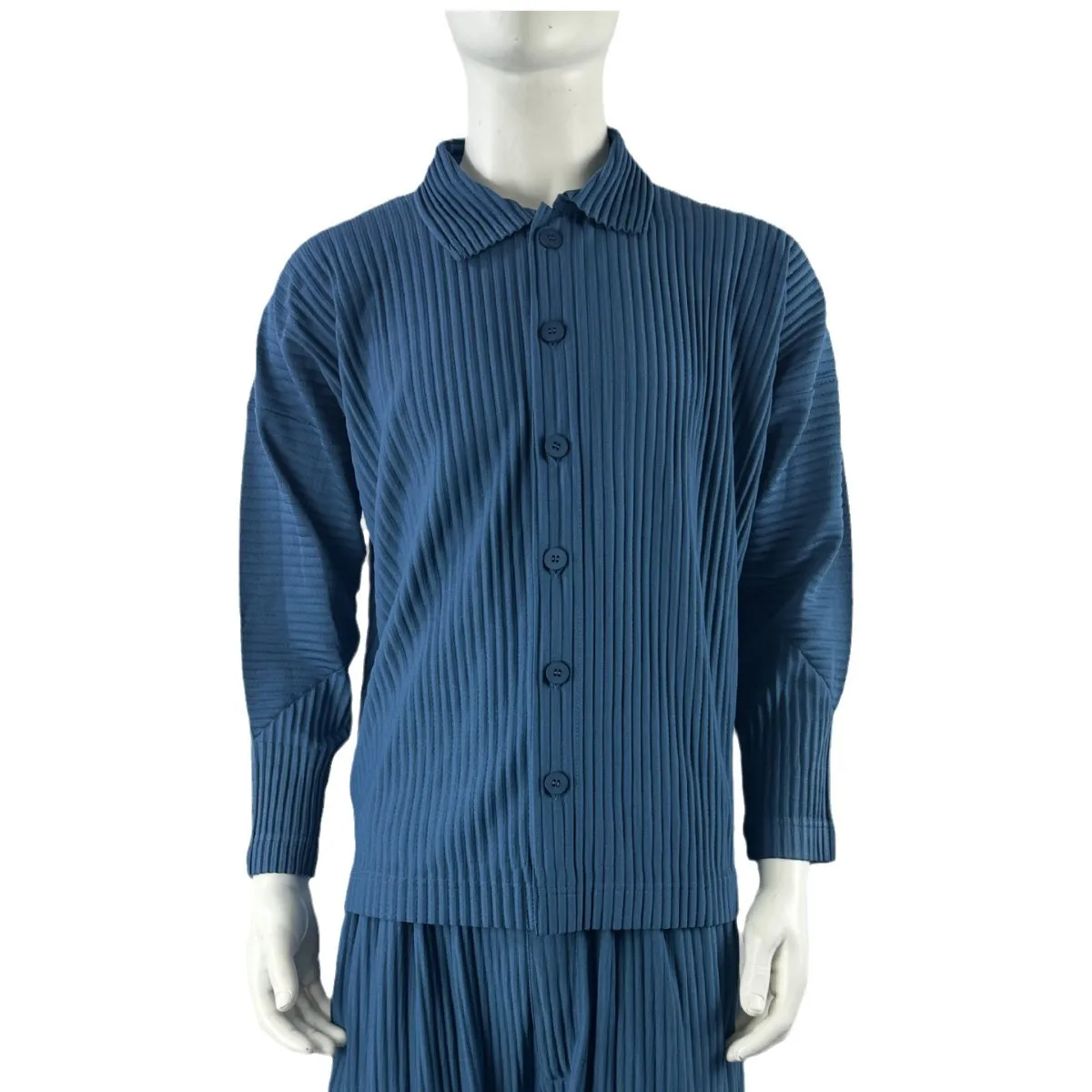 Miyake Pleated Original Solid Shirt Men's Long-sleeved Pleated Jacket 2025 Spring Summer Idle Jacket Black Sense Light Luxury