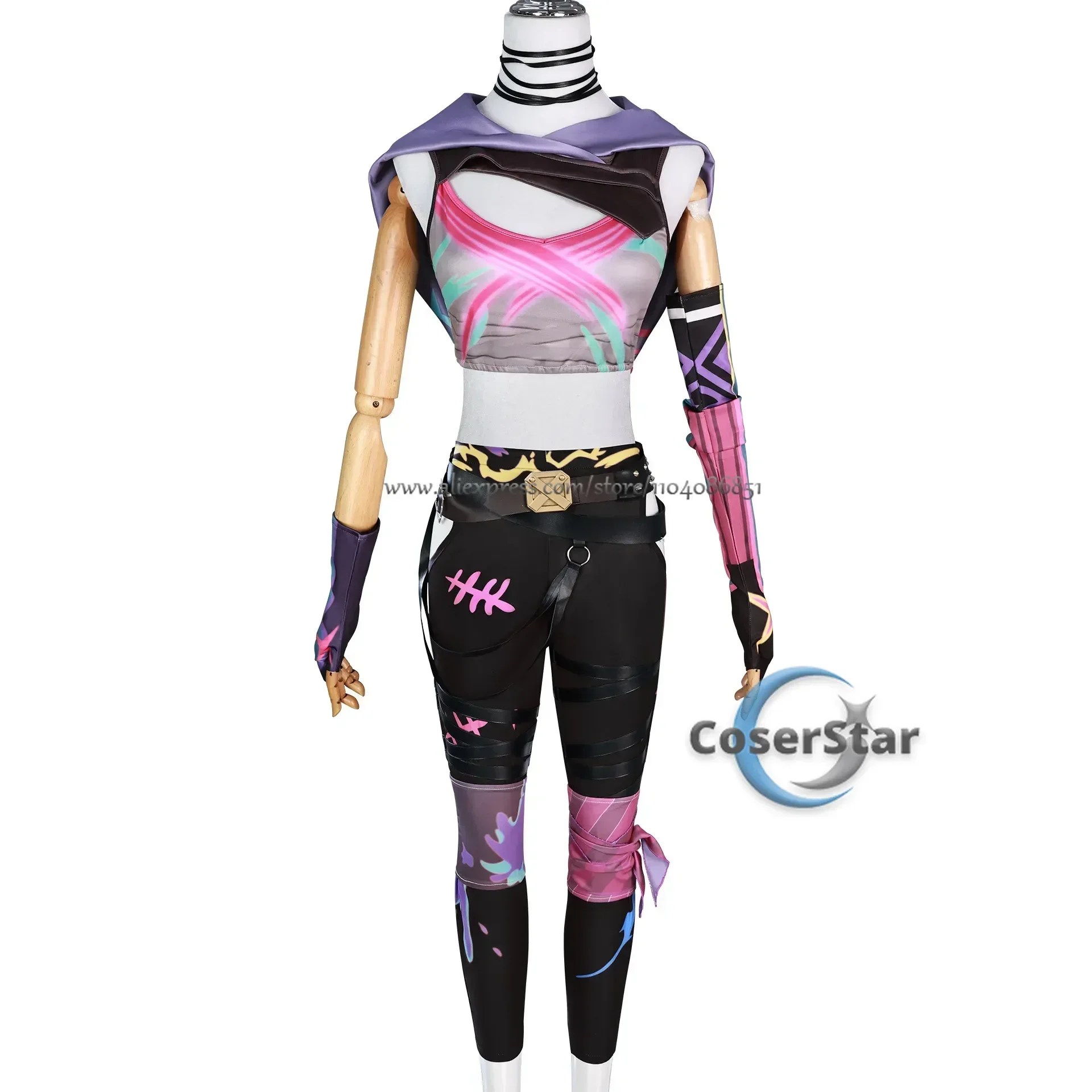 Em estoque jogo lol arcane 2 canhão solto jinx cosplay traje crit prodígio jinx cosplay pele roupa peruca feminino carnaval traje