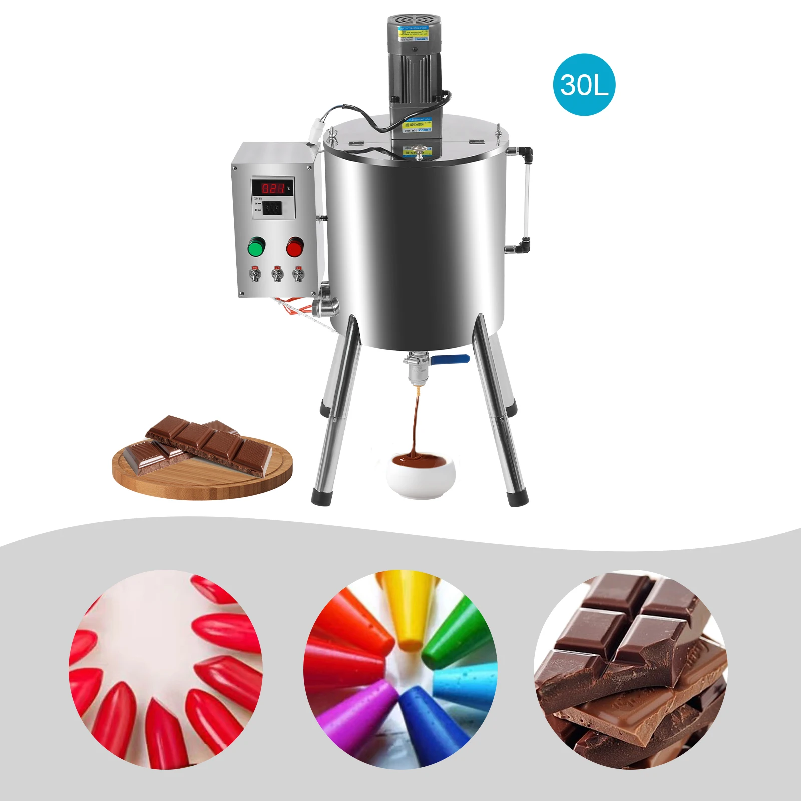 30L آلة تعبئة خلط التدفئة 110 فولت 60 هرتز اثارة خزان أحمر الشفاه لصق حشو درجة حرارة قابلة للتعديل #4