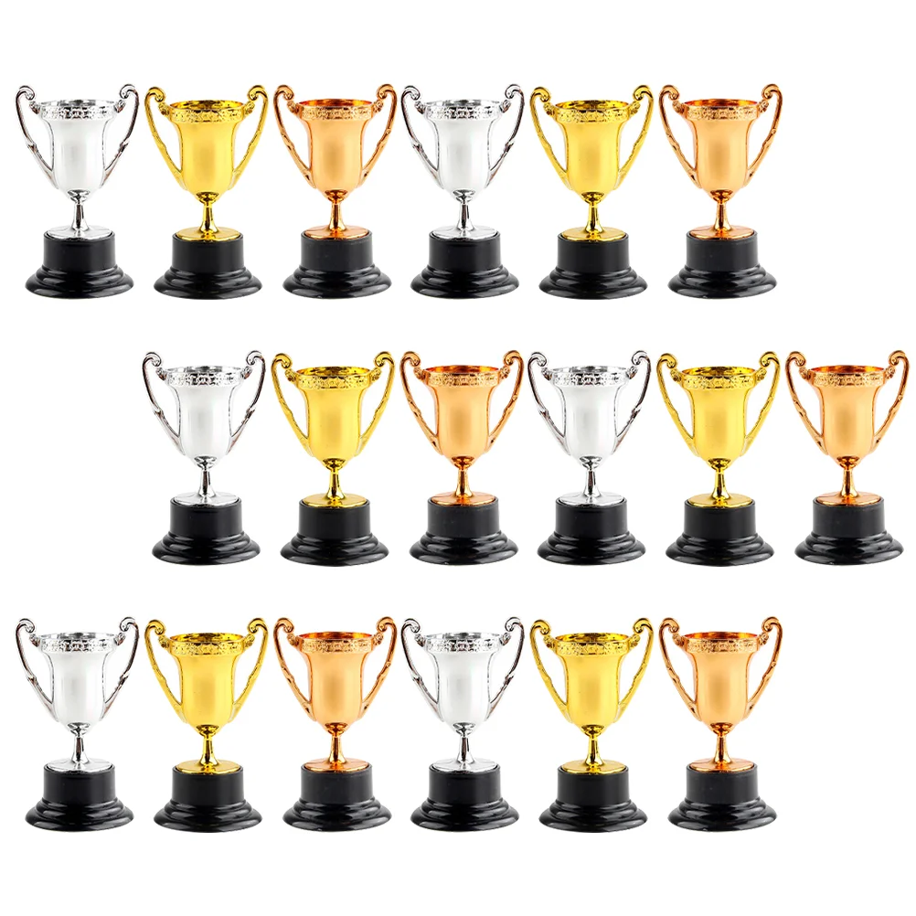 

18 Pcs House Mini Simulation Trophy Decorative Ornaments 18pcs Plastic for Trophies Toys Babies Football Awards Baby Gift