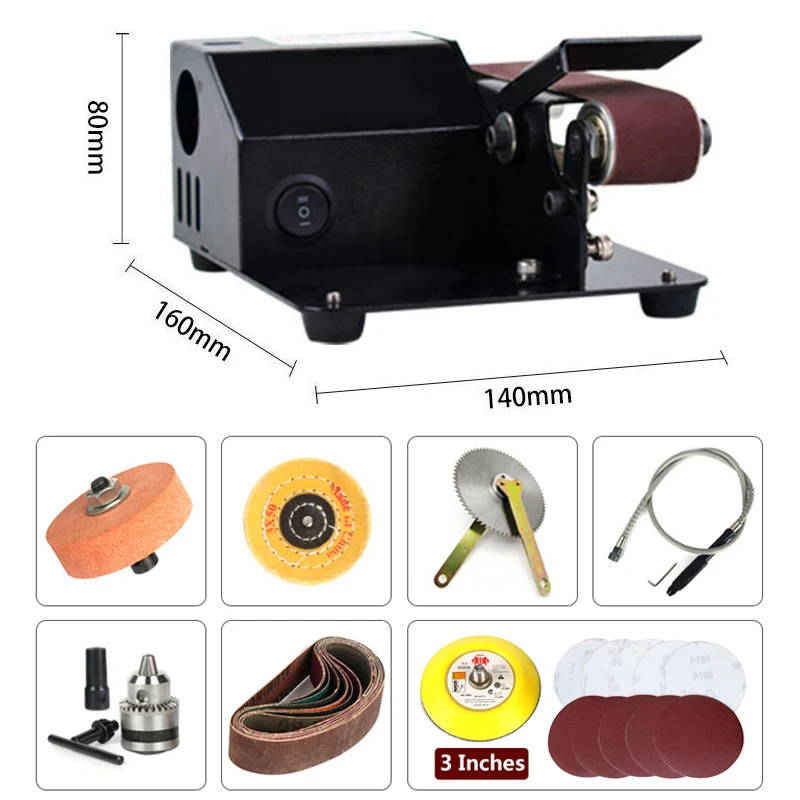 110V/220V Grinder Electric Belt Sander DIY Sander Polisher 775/795 Motor Belt Sander Grinder Knife Sharpener Optional Accessorie