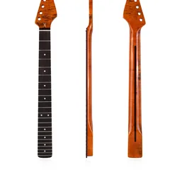 22Frets Maple Neck With Rosewood Fingerboard Inlay Dots Glossy PaintVFor Electric Guitar Can Be Customized Guitar Parts