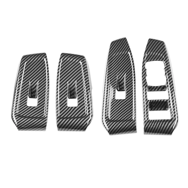 OB-para Ford Ranger Everest 2023, cubierta de interruptor de botón de elevación de vidrio para ventana de coche, Panel embellecedor de reposabrazos de puerta, Kits de piezas de fibra de carbono