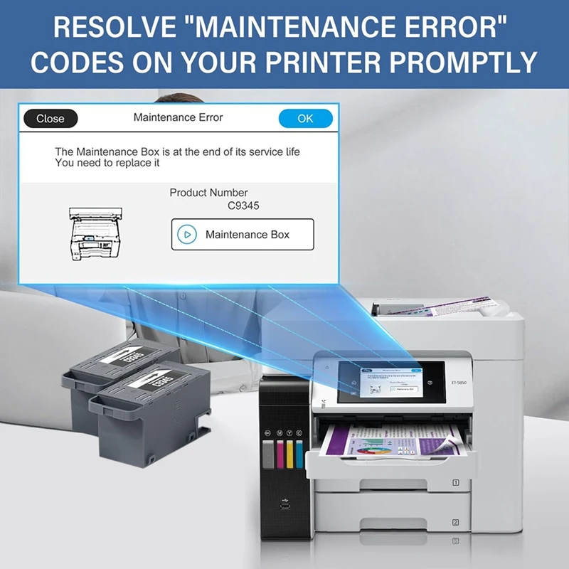 Super Sale 2pcs Ink Maintenance Box Replacement for ET-5800 5850 5880 16600 16650 ET-16600 Printers