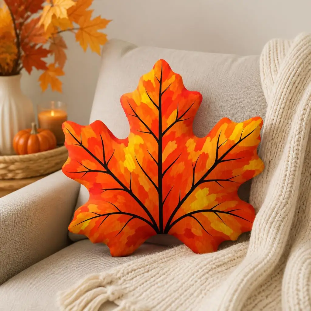 maple leaf fall Shaped Pillow Cushion Irregular Stuffed Throw Pillow for Sofa Home Decoration Gift