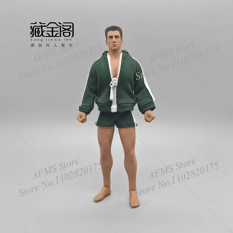 1/12 الرجال الجندي طالب موحدة طويلة الأكمام البريدي معطف السراويل السراويل الرياضية مجموعة صالح 6 بوصة عمل الشكل الدمى الجسم #5