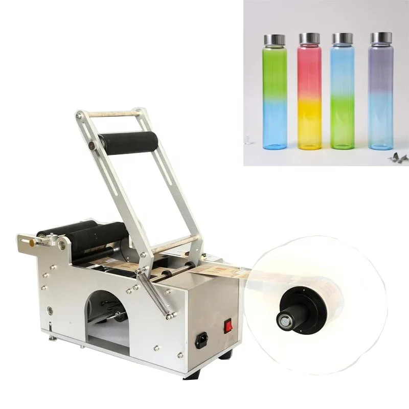 Semi-automatic labeling machine label coating machine printer PET plastic bottle date encoder label dispenser machine