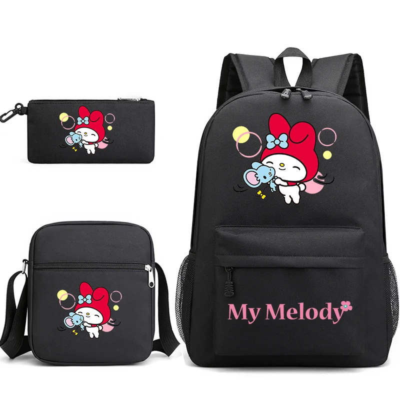 حقيبة ظهر Sanrio My Melody للمدرسة ، المراهقات والفتيات والفتيان ، حقيبة سفر مطبوعة ، حقيبة كتب كرتونية ، موضة ، 3: * لكل مجموعة