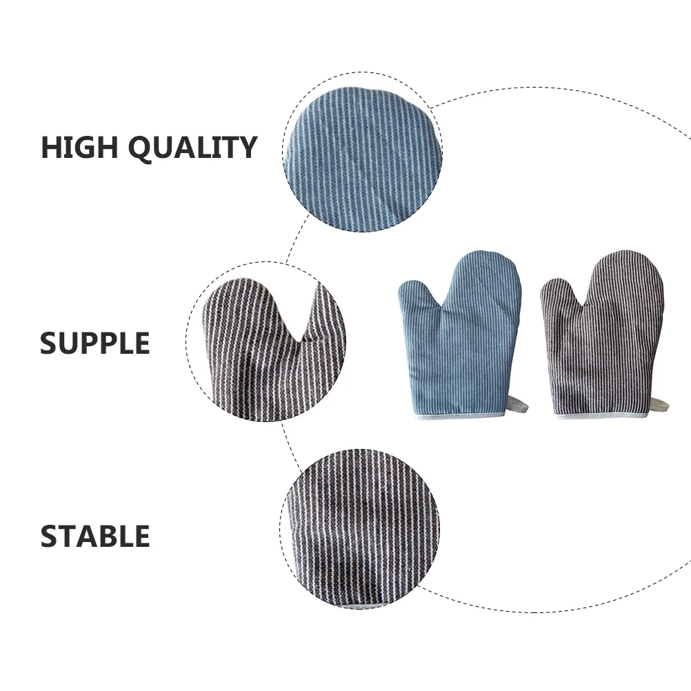 

2 Pcs Baking Mitts Microwave Oven Glove Pot Holders Heat Resistant Gloves Kitchen