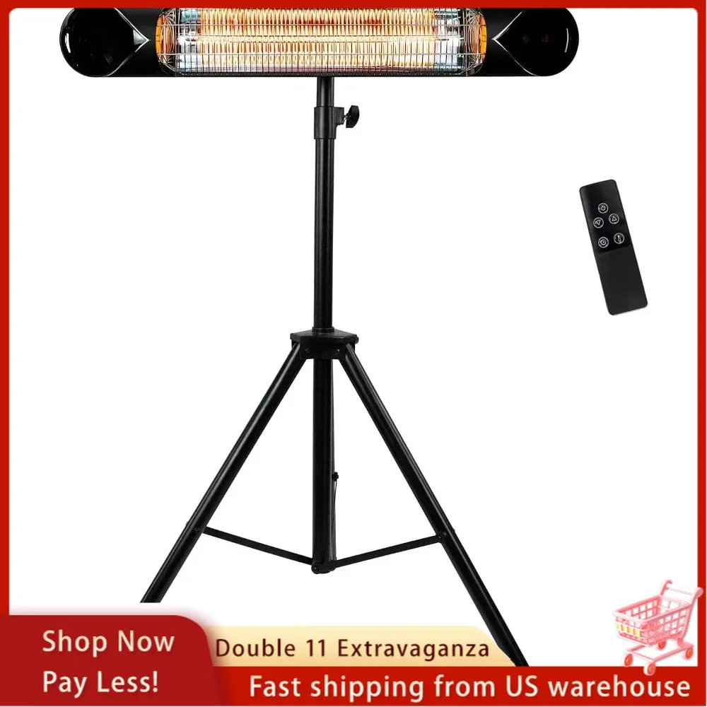 Electric Patio Heater Indoor/Outdoor Heater Portable Wall/Garage Heater 1500W use with Stand Mount to Ceiling/Wall)