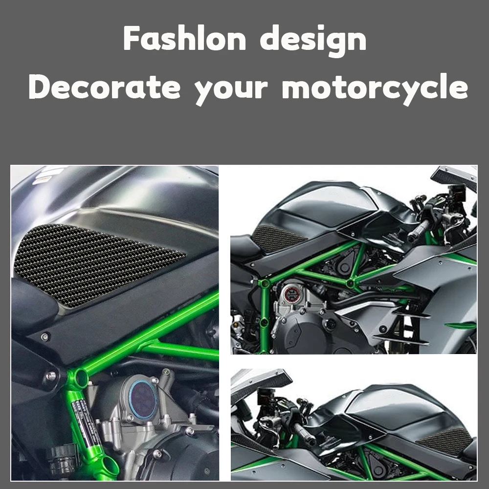 Anti Slip Motocicleta Tanque Almofada de Tração, Joelho Grip Protector, 3D Adesivo, Super Forte, Gás, Kawasaki NINJA H2 21-22