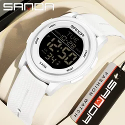 Sanda 6182 Youth Sports Watch Calorie Step Counting Waterproof Electronic Watch Multi functional Night Glow Electronic Watch