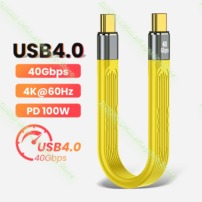 USB 4.0 Gen3 40Gbps Thunderbolt 3 Data Cable PD 100W 5A  Fast Charging USB C to Type C Cable 4K@60Hz Cable USB Tipo C Data Cabel