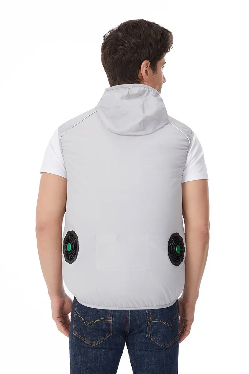 12V/5V USB Unisex 3 Wind Speed Cooling Fan Vest Lightweight Sleeveless Air Conditioned Vest Summer Outdoor Work Clothes