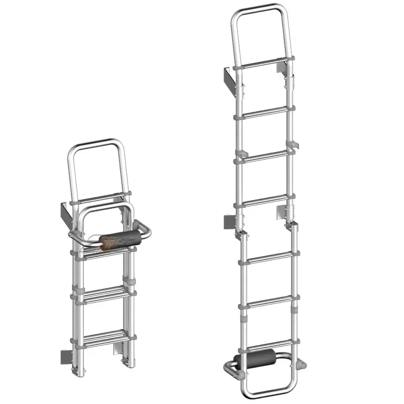 RV rear ladder folding ladder aluminum alloy thickened reinforced tail ladder RV modification accessories