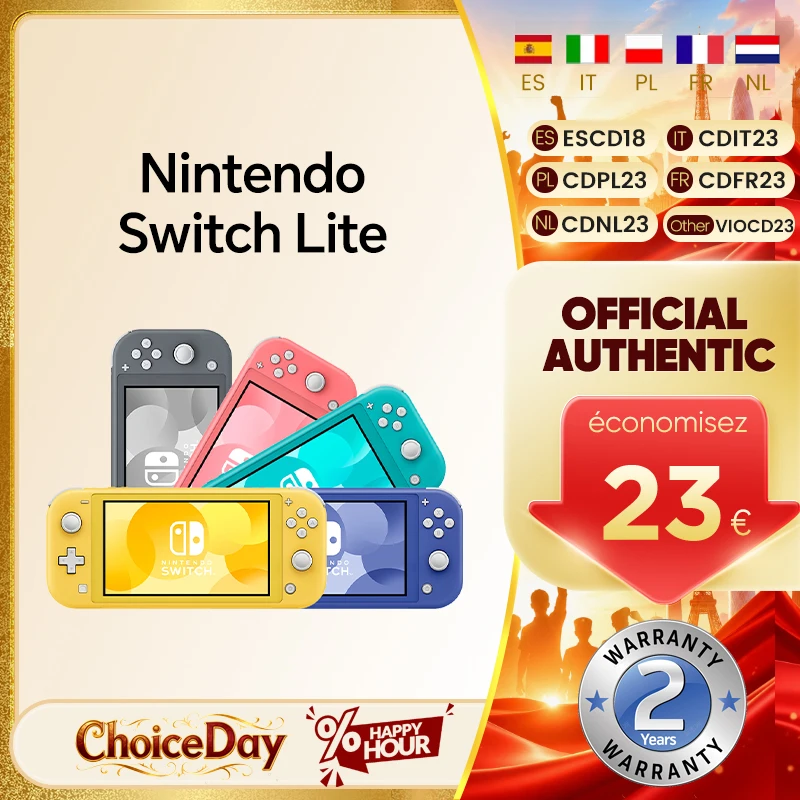 Console de jeu portable Nintendo Switch Lite avec écran tactile LCD de 5,5 pouces, Bluetooth, stockage interne de 32 Go