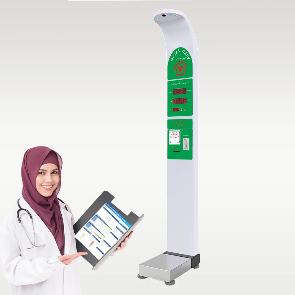Ultrasonic Height and Weight Measuring Machine Coin Operated Body Height Scale BMI Vending Machine for Pharmacy