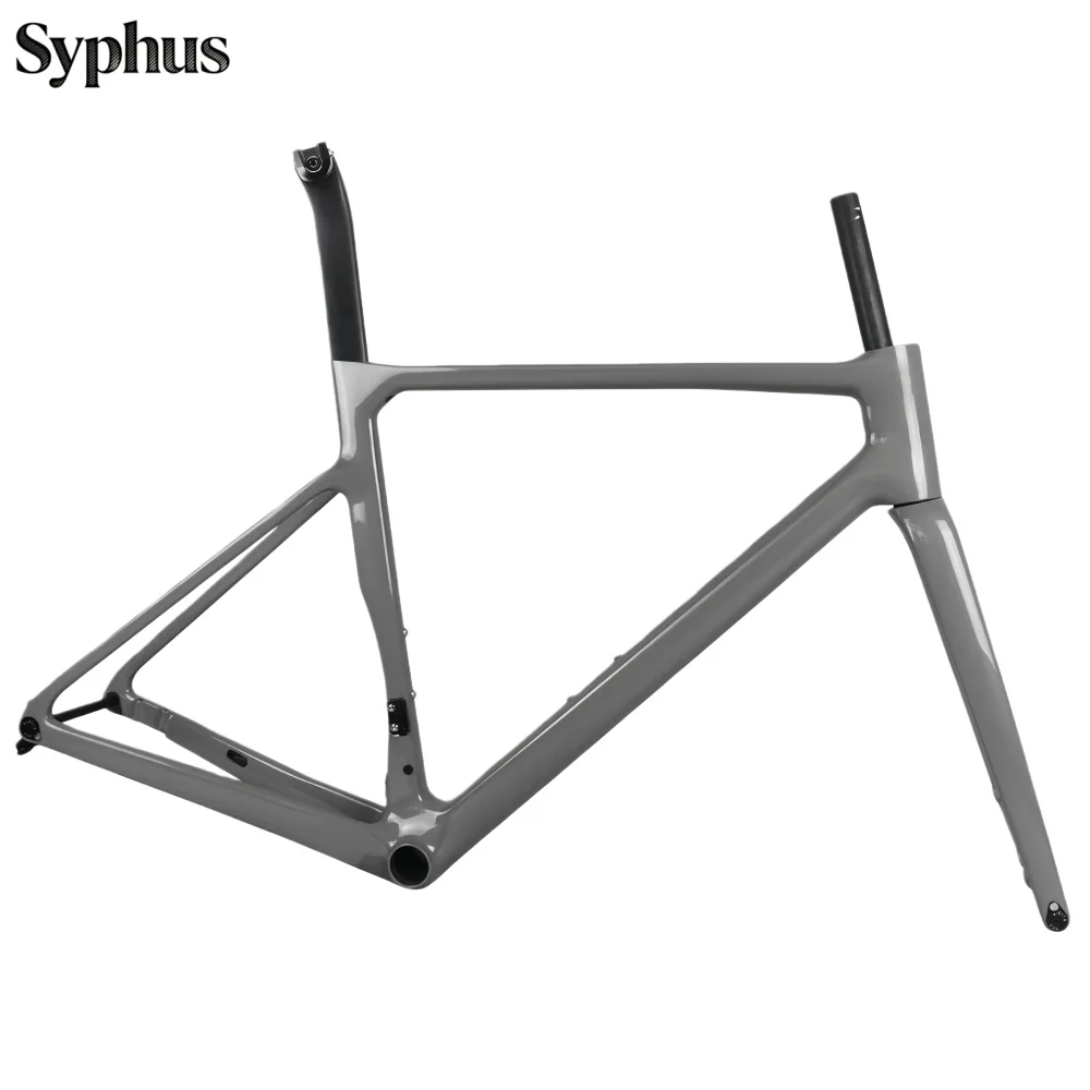 UD Matt Carbon Fiber Road Bicycle Frame, Disc Brake 49-58cm Sizes, Integrated Molding Frameset