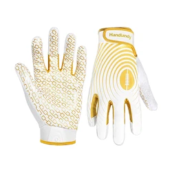 HANDLANDY Football Gloves Men, Sticky Wide Receiver Grip Gloves, Hot Pink Stretch Fit Football Gloves Adult