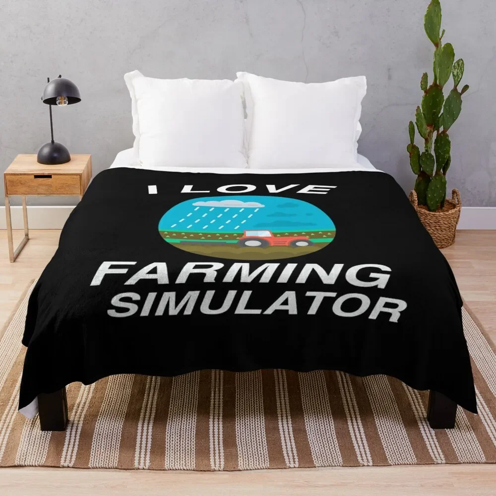 

I Love Farming Simulator 22 Throw Blanket blankets and throws Moving anime Blankets