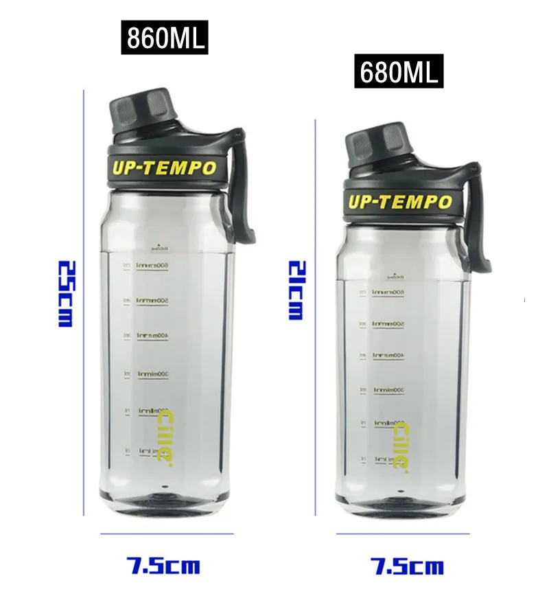 860ML High Quality Tritan Material Water Bottle With Filter Portable Durable Gym Fitness Outdoor Sport Drinking Bottle