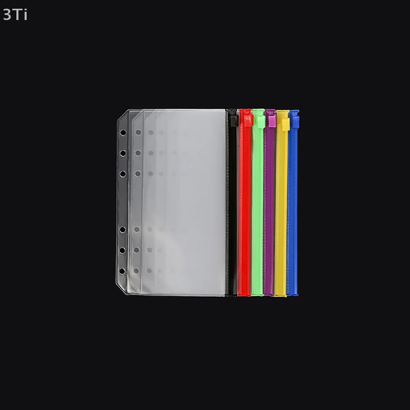 1/6PCS A6 PVC impermeabile buste per contanti budget buste per raccoglitori con cerniera tasche per raccoglitori a 6 fori per notebook pianificatore raccoglitori di viaggio