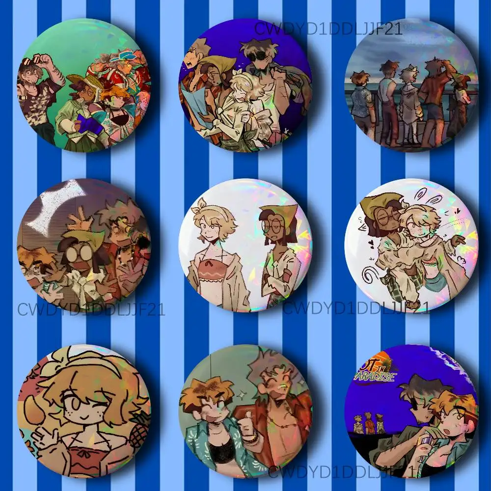 

Rot In P-Paradise Button Pins Tinplate Brooches Cartoon Creative Badge for Backpack Clothes Decor
