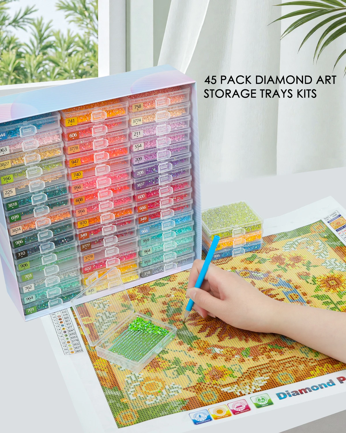 20PCS Diamond Art Trays with Lids, Diamond Painting Storage Trays & Gift Box Accessories for Diamond Beads Organization