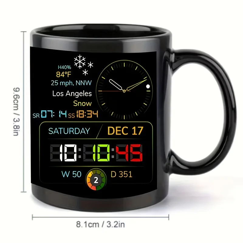 Cup Black Creative Time Large Capacity Coffee Cup Light Luxury Premium Sensing Cup with Handle