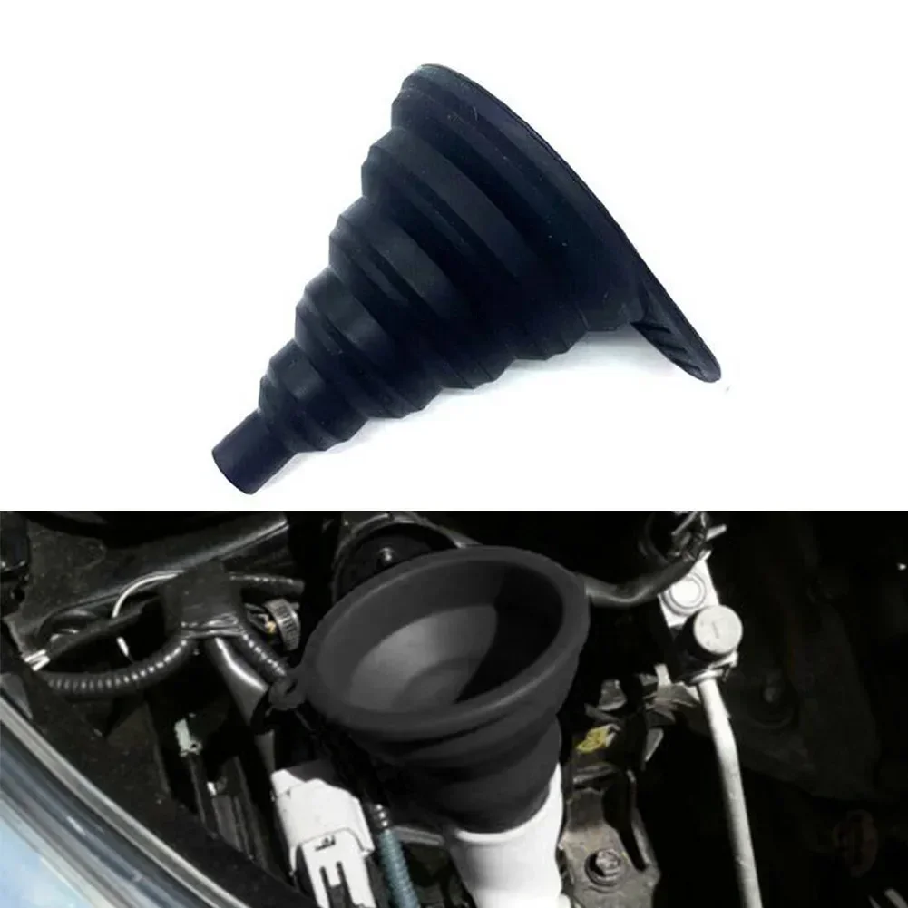 Car Engine Funnel Universal Silicone Liquid Funnel Washer Fluid Change Foldable Auto Engine Oil Petrol Change Fill