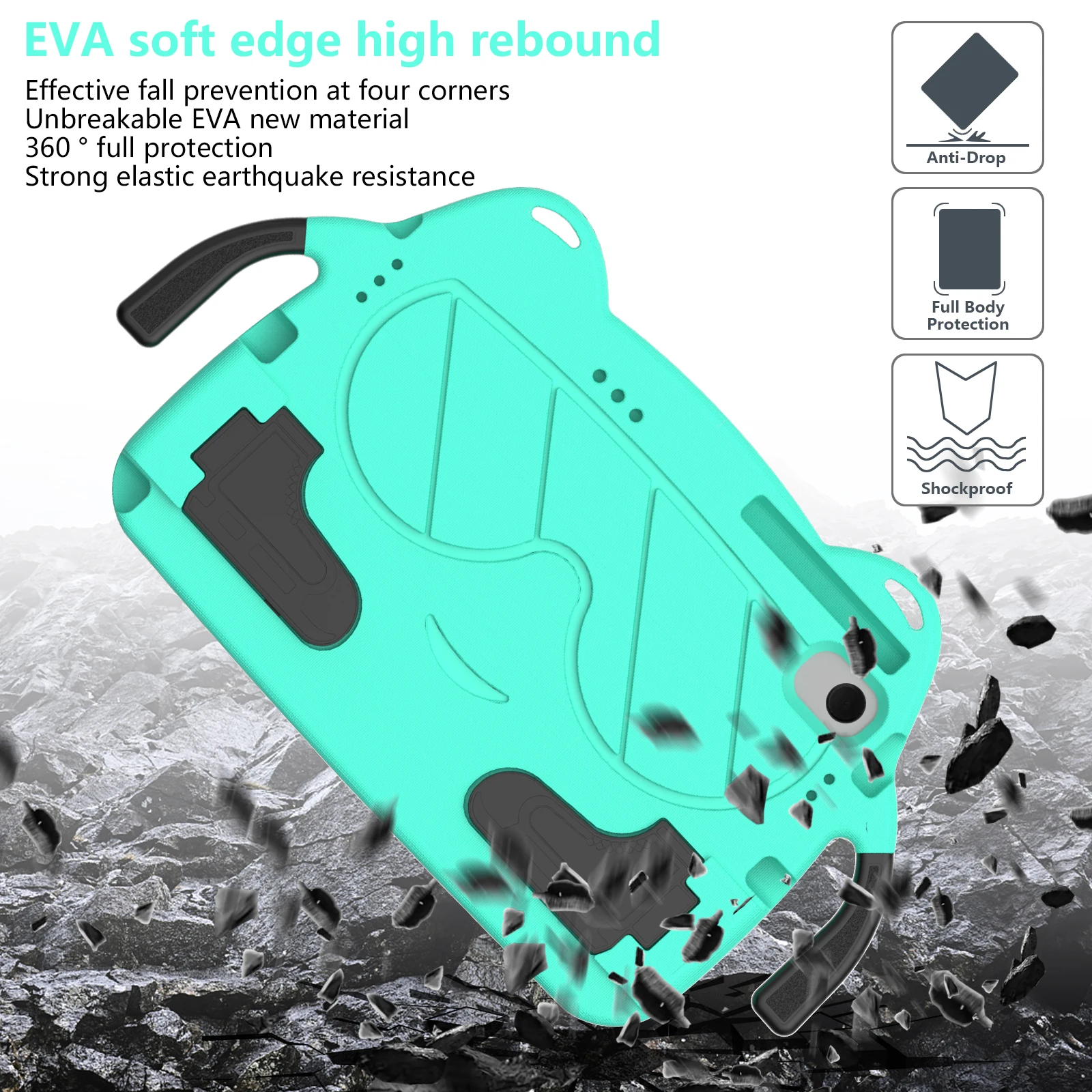 Funda de goma EVA para tableta, carcasa con soporte a prueba de golpes para Nokia T20 de 10,36 pulgadas, 2021