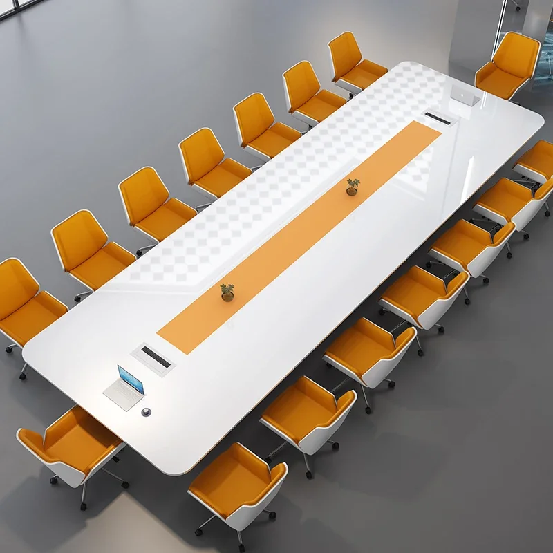 Simplified modern and fashionable office large negotiation table and chair combination