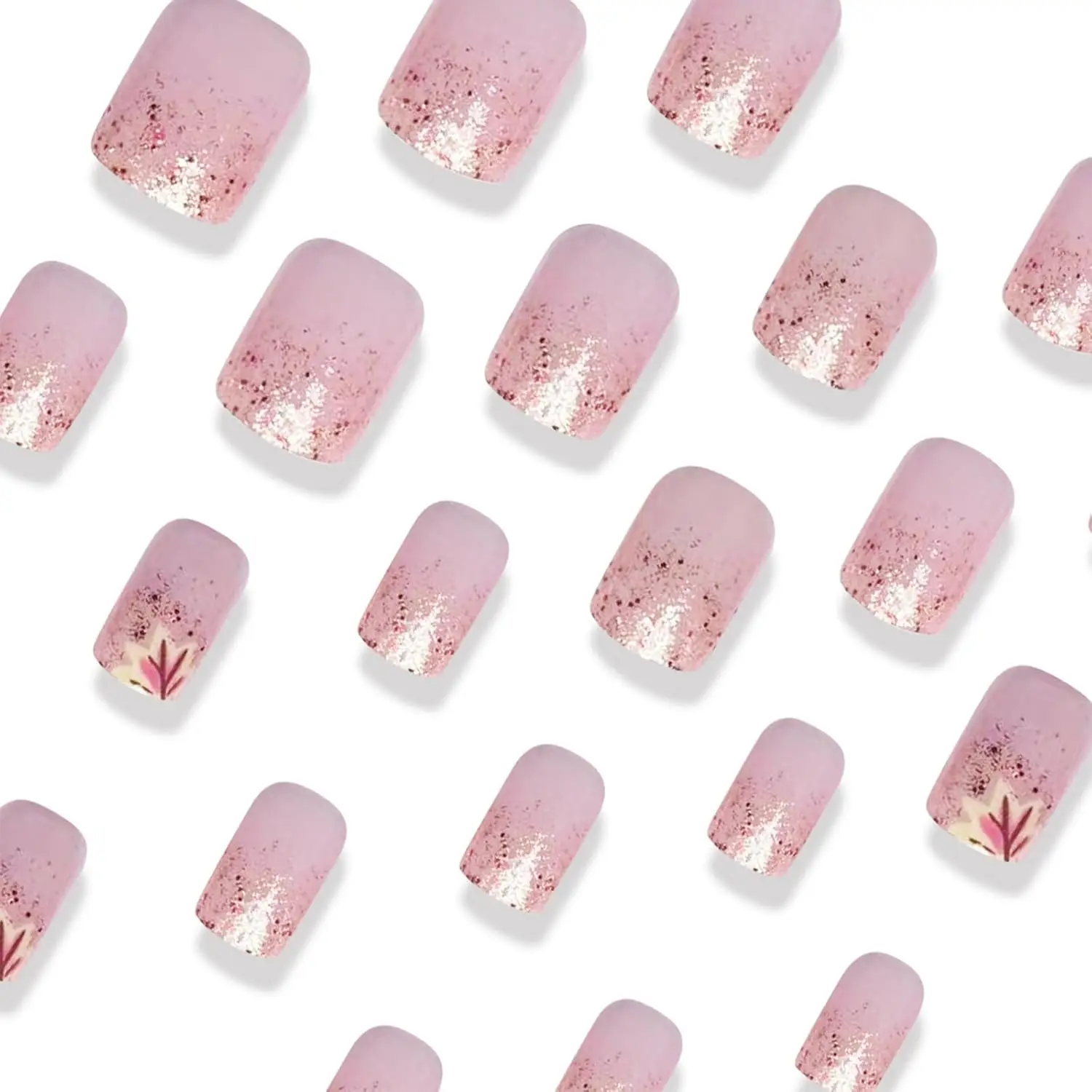 Künstliche Nägel, gefallene Blätter, zum Aufdrücken der Nägel, glänzendes Gold, Glitzer, Acryl, künstliches Nagelgel, zum Aufkleben auf Spitzen, Herbst-Ahornblätter, zum Aufkleben auf die Nägel